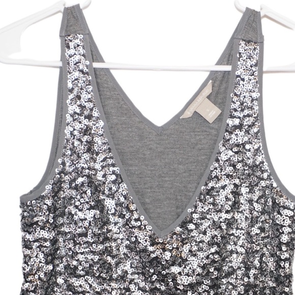 Banana Republic Metallic Silver Sequined Tank, Small - Picture 2 of 5